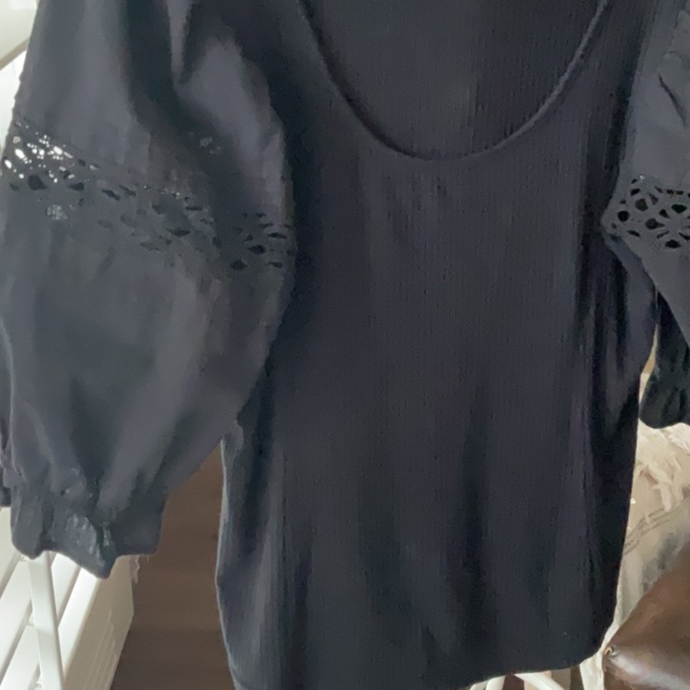 Free People Floral Glenside Peplum Top Peasant Blouse Size SP - Picture 6 of 11